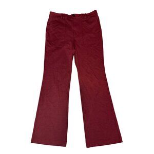 Anthropologie The Essential Trouser Sz 14‎ Tall | Wine Bordeaux Flared Leg Pants